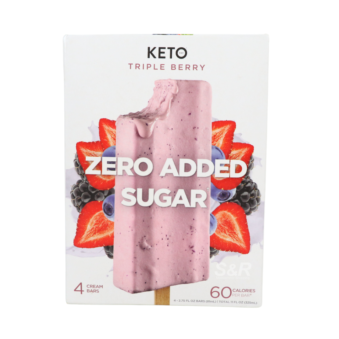 Keto Triple Berry Zero Added Sugar Ice Cream Bars 4 x 81mL
